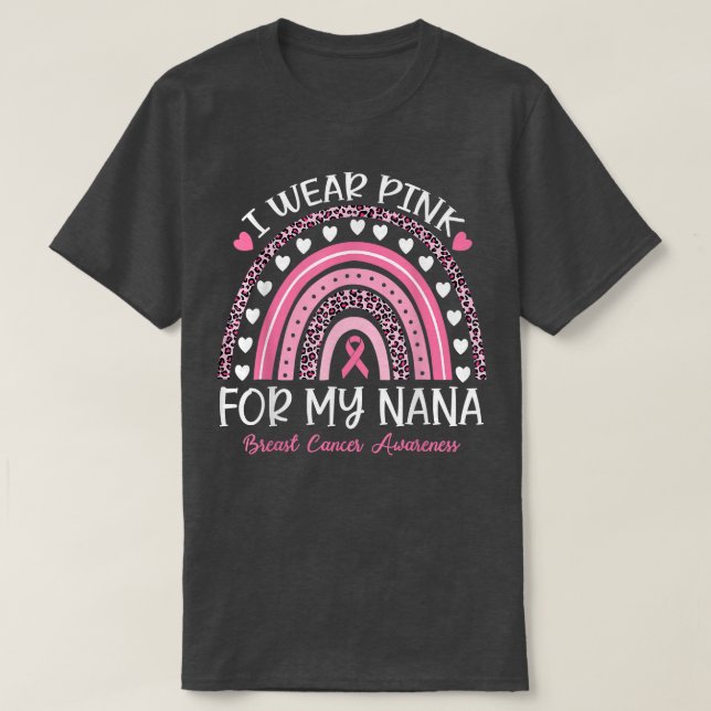 Camiseta Yo Uso Rosa Para Mi Nana Rainbow Leopard Bebé (Diseño del anverso)