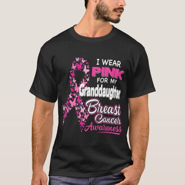 Camiseta Yo uso rosa para mi nieta el cáncer de mama (Anverso)