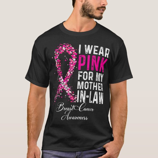 Camiseta Yo uso rosa para mi suegra el cáncer de mama Awa (Anverso)
