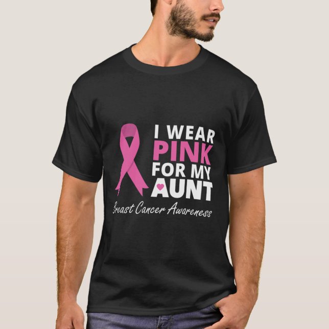 Camiseta Yo Uso Rosa Para Mi Tía Cinta Familia Amor Warrio (Anverso)