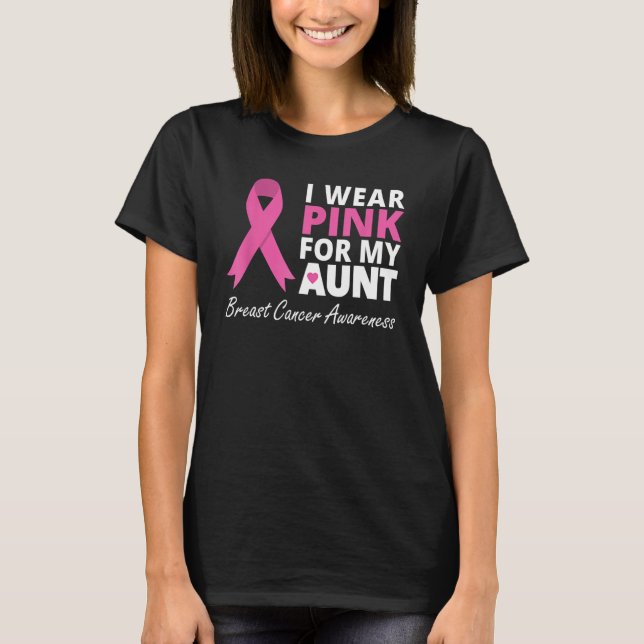 Camiseta Yo Uso Rosa Para Mi Tía Cinta Familia Amor Warrio (Anverso)