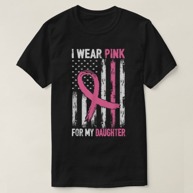 Camiseta Yo Uso Rosa Para Mis Hijas Conciencia De Cáncer De (Diseño del anverso)