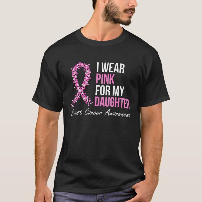 Camiseta Yo Uso Rosa Para Mis Hijas Conciencia De Cáncer De (Anverso)
