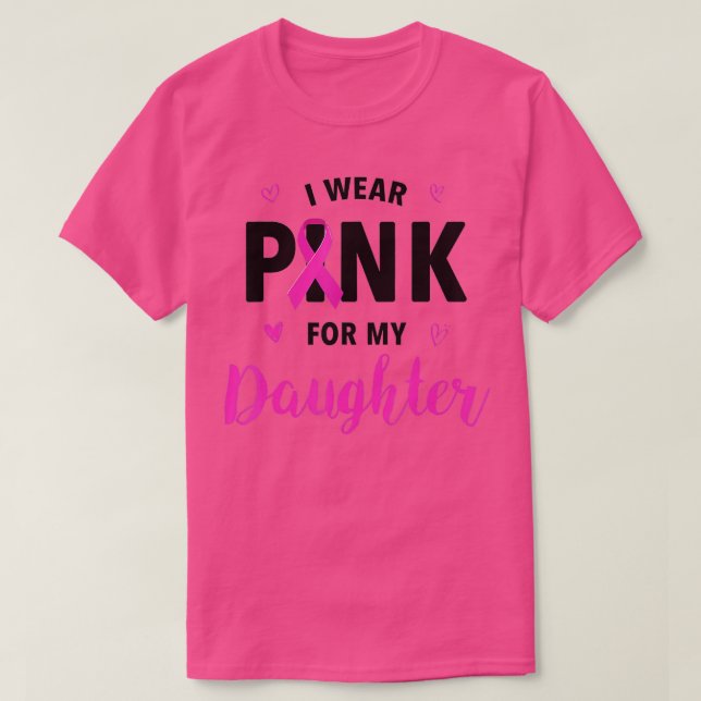 Camiseta Yo Uso Rosa Para Mis Hijas Conciencia De Cáncer De (Diseño del anverso)