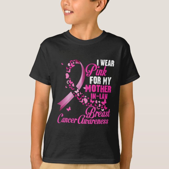 Camiseta Yo Uso Rosa Por Mi Suegra De Cáncer De Mama (Anverso)