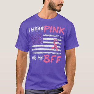 Camiseta Yo uso rosado para mi cáncer de mama Bff Cinta ros