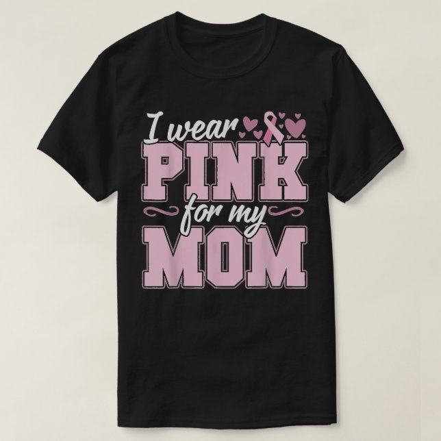 Camiseta Yo uso rosado para mi mamá Tee de concientización  (Diseño del anverso)