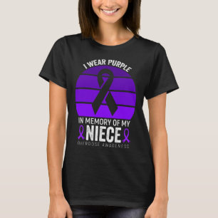 Camiseta Yo Uso Sobredosis Morada Conciencia De La Cinta Pú
