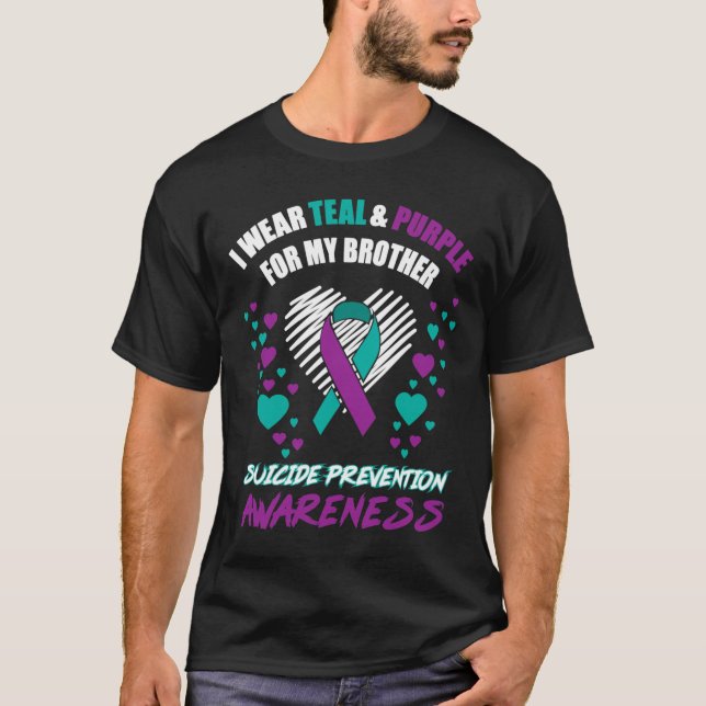 Camiseta Yo Uso Tealandmorple Para Mi Hermano Suicidio Prev (Anverso)