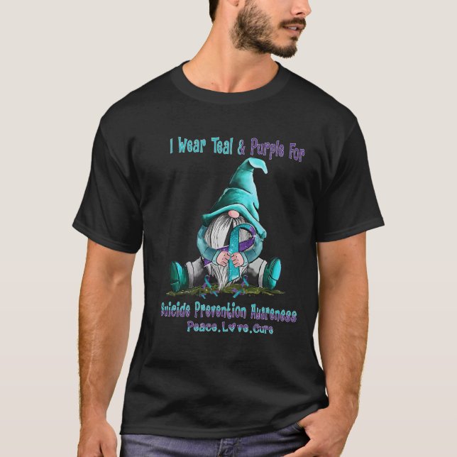 Camiseta Yo uso verde azulado, morado para dar a luz Preven (Anverso)