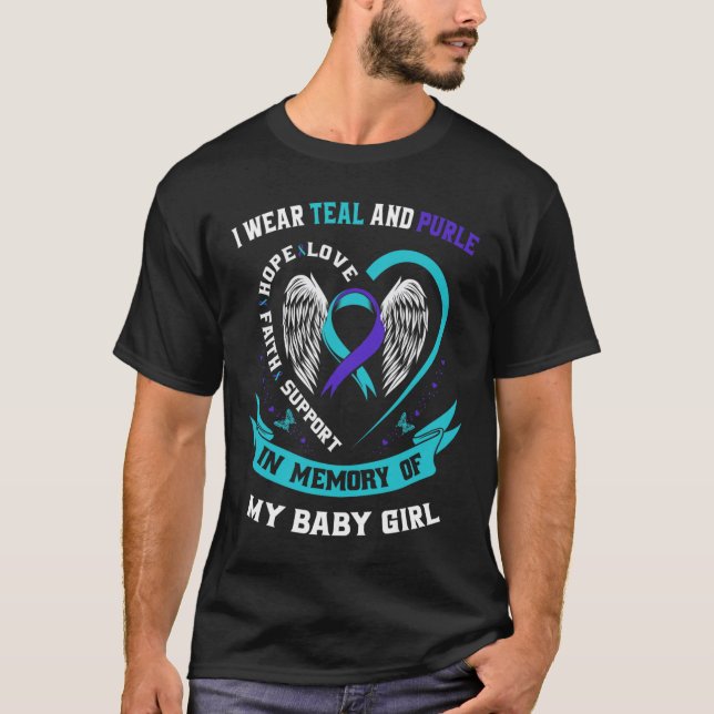 Camiseta Yo Uso Verde azulado Y Morado (Anverso)