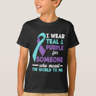 Camiseta Yo uso Verde azulado y morado para alguien a quien