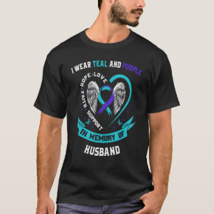 Camiseta Yo uso Verde azulado y morado para Awarene suicida