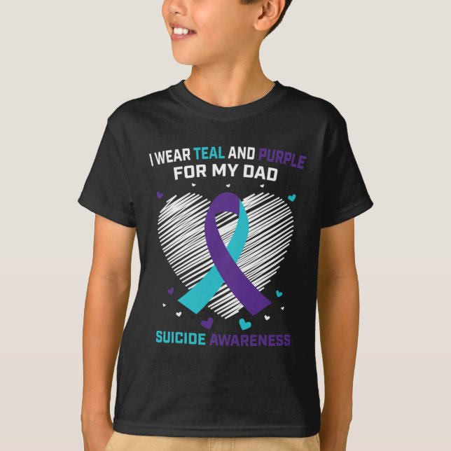 Camiseta Yo uso Verde azulado y morado para la conciencia d (Anverso)