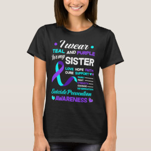 Camiseta Yo uso Verde azulado y morado para mi hermana suic