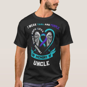Camiseta Yo uso Verde azulado y morado para mi tío Suicide