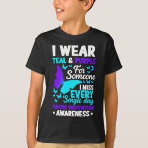 Camiseta Yo Uso Verde azulado Y Púrpura Para Alguien A Quie