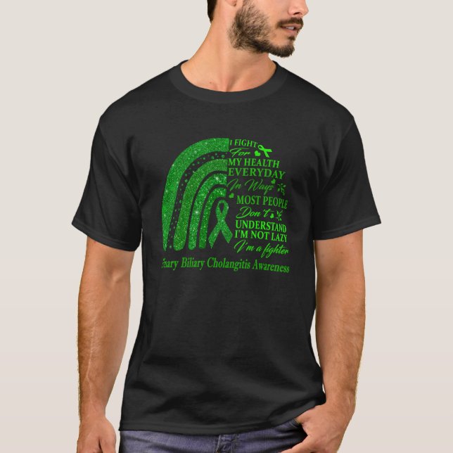 Camiseta Yo Uso Verde Para Cholangitis Bilitis Primaria War (Anverso)