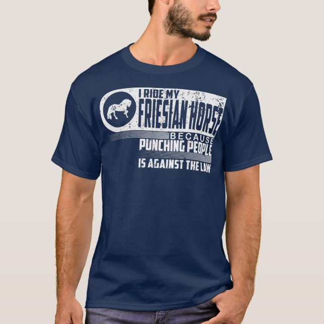 Camiseta Yo viajo en mi frisón caballo amante del ecuestre (Anverso)
