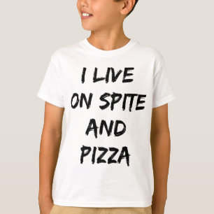 Camiseta Yo Vivo Con Una Cita De Pizza Y De Moda