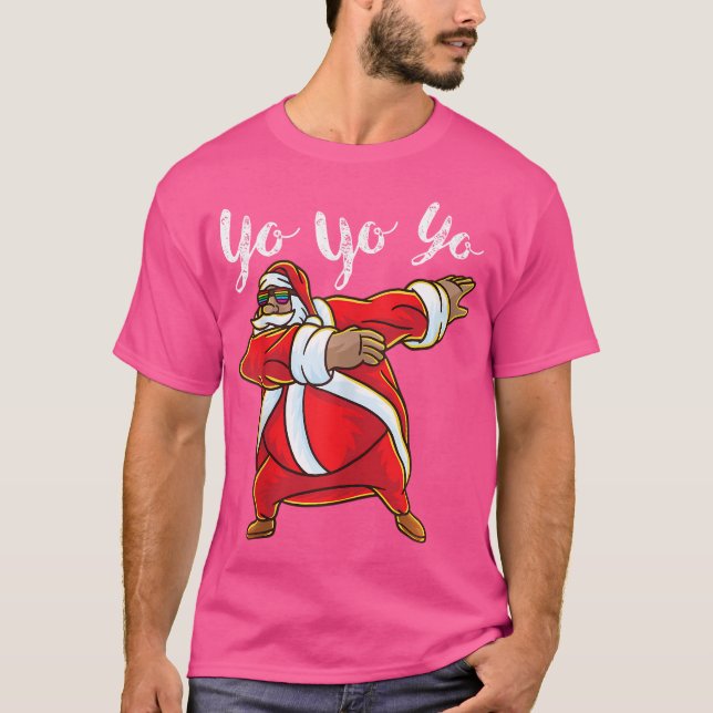 Camiseta Yo Yo Yo Papá Noel Afro-Americano África Negro Hol (Anverso)