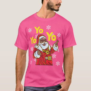 Camiseta Yo Yo Yo Papá Noel Afro-Americano África Negro Hol