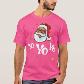 Camiseta Yo Yo Yo Papá Noel Afro-Americano África Negro Hol