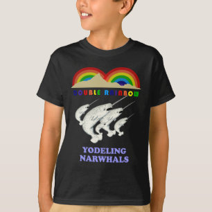 Camiseta Yodeling arcoiris doble narvales