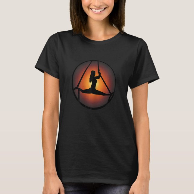 Camiseta Yoga aéreo femenino con aura Naranja que significa (Anverso)