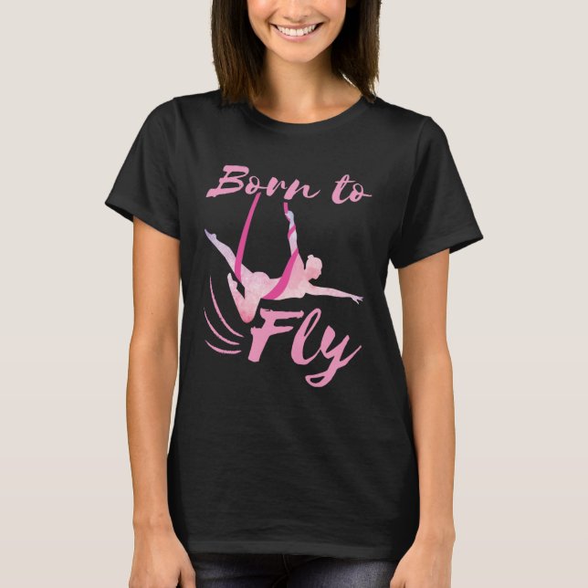 Camiseta Yoga aéreo nacido para volar (Anverso)