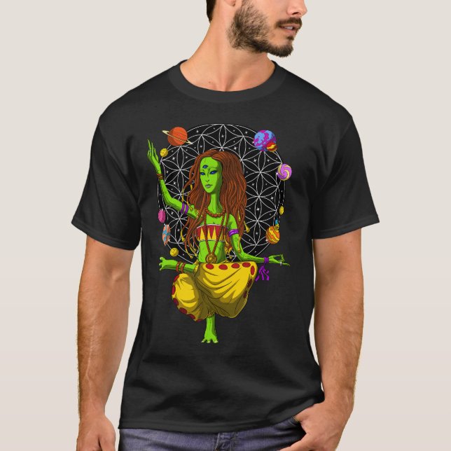 Camiseta Yoga Alien Espacial (Anverso)