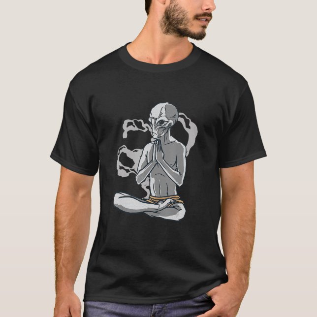 Camiseta Yoga Alien Meditation (Anverso)