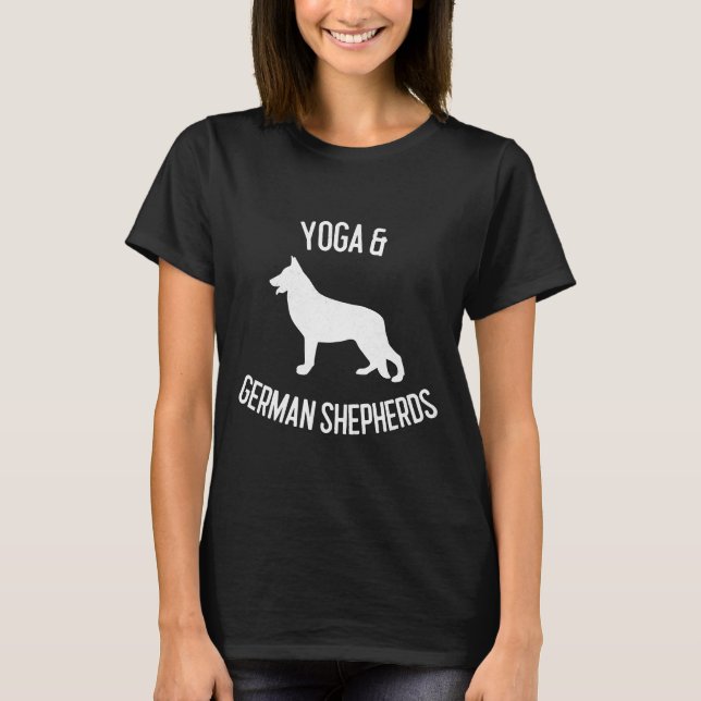 Camiseta Yoga Amp Pastores Alemanes Perros Lover (Anverso)