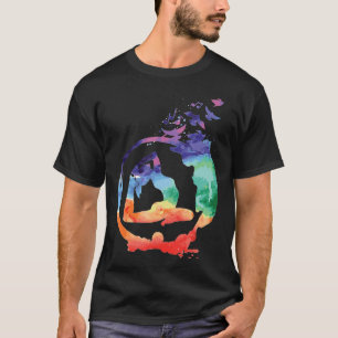 Camiseta Yoga Asana Acuarela Hombres Medición femenina