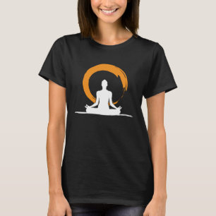 Camiseta Yoga Asanas Lotus Seat Zen Circle Símbolo Sol para
