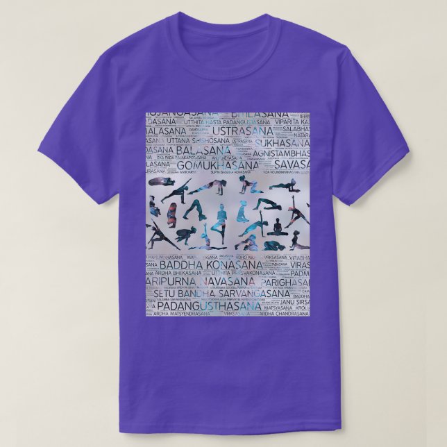 Camiseta Yoga Asanas Poses Sánscrito Palabra Arte laberinos (Diseño del anverso)