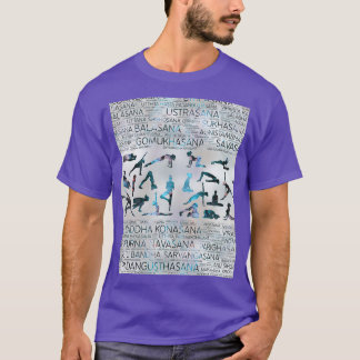 Camiseta Yoga Asanas Poses Sánscrito Palabra Arte laberinos
