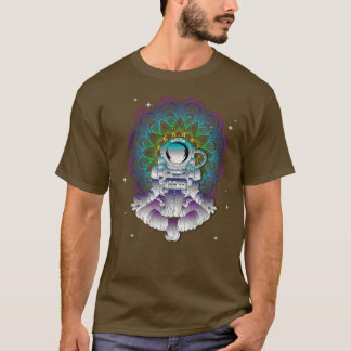 Camiseta Yoga Astronaut Mandala Zen Meditation Lotus Pose T
