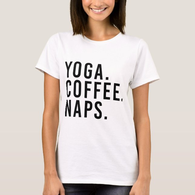 Camiseta Yoga. Café. Siestas (Anverso)