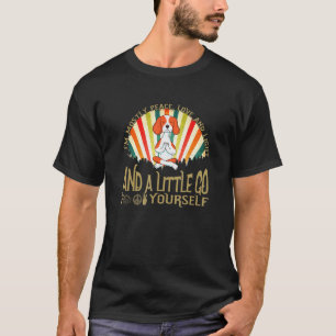 Camiseta Yoga con perro Beagle Soy principalmente paz amor