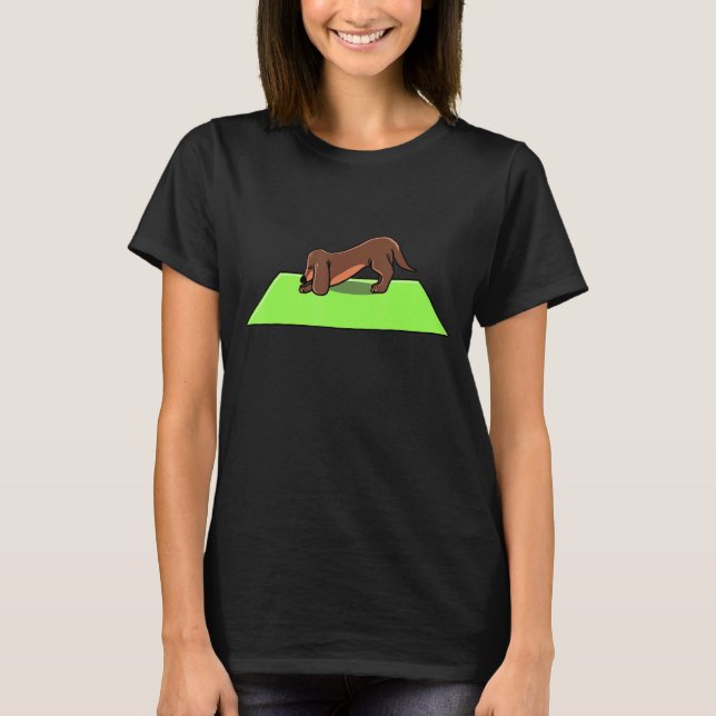 Camiseta Yoga Dachshund Meditación Perro de Yoga 1 (Anverso)