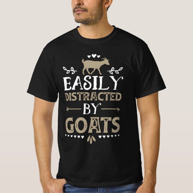 Camiseta yoga de cabra fácilmente distraído (Anverso)