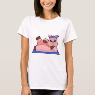 Camiseta Yoga de cerdo Gimnasia Fitness