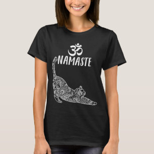Camiseta Yoga de gato Namaste OM Divertido yoga para mujere