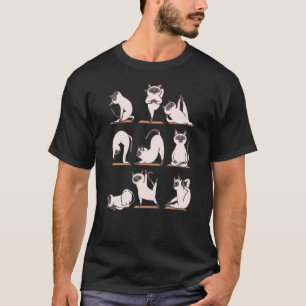 Camiseta Yoga de gato siamés familia vintage