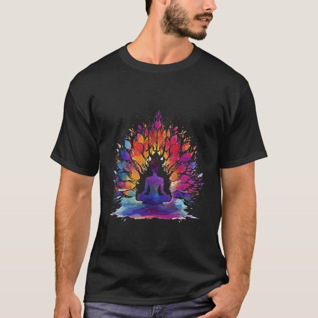 Camiseta Yoga De Meditación Vibrante Y Mentalidad (Anverso)