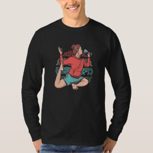 Camiseta Yoga de Meditación Zen Eka Pada Rajakapotasana Vin