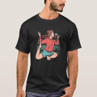 Camiseta Yoga de Meditación Zen Eka Pada Rajakapotasana Vin