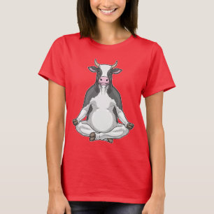 Camiseta Yoga de vaca Fitness Meditación
