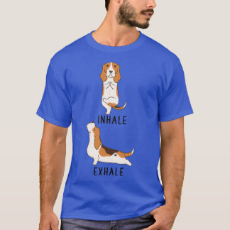 Camiseta Yoga del Hound Inhale Exhale Basset